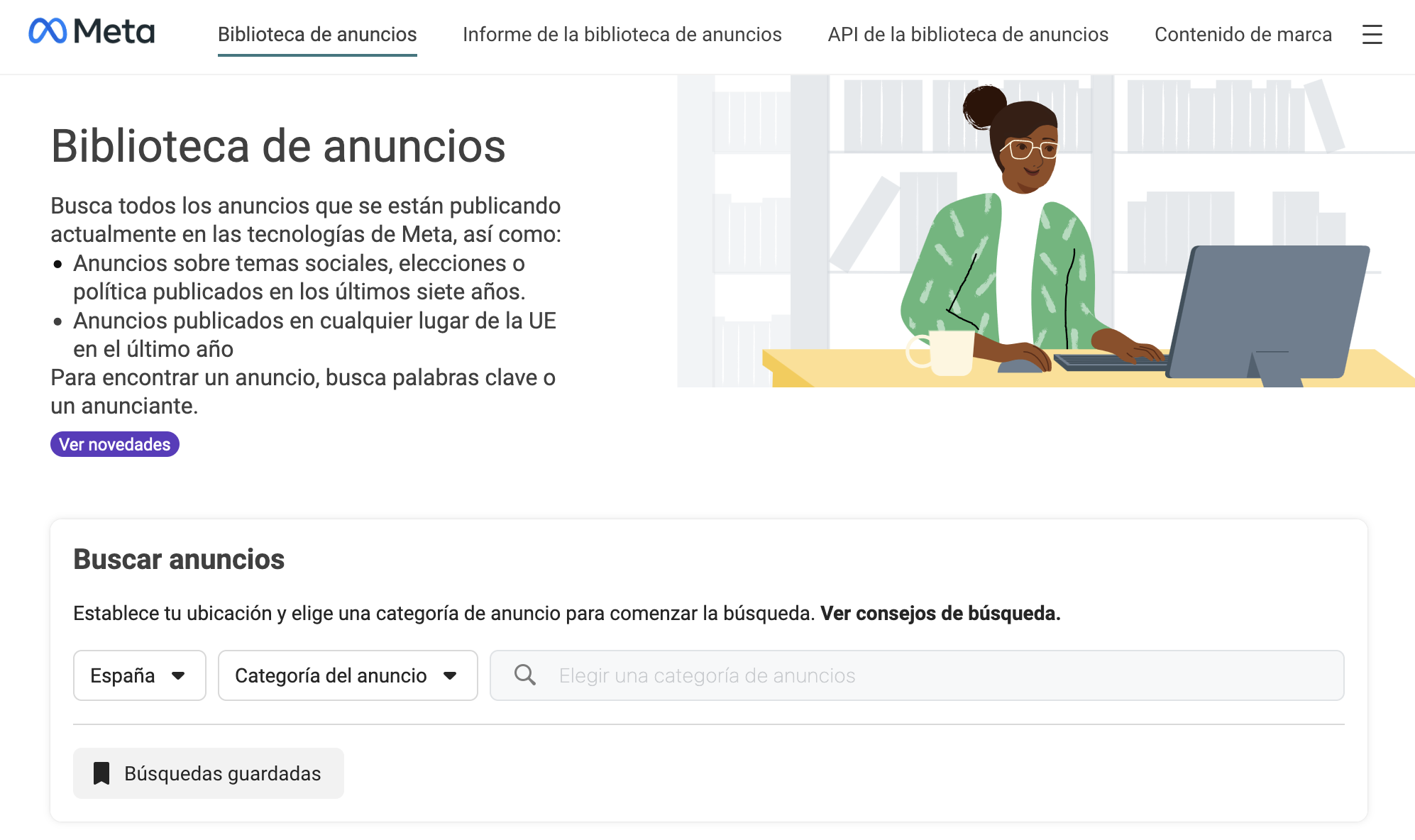 Biblioteca de anuncios de Meta